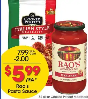 Ralphs Rao's Pasta Sauce offer