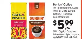 Ralphs Dunkin' Coffee offer