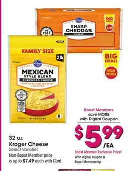 Ralphs 32 oz Kroger Cheese offer