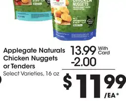 Ralphs Applegate Naturals Chicken Nuggets or Tenders offer