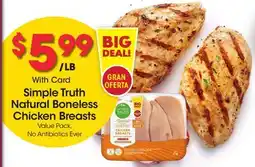 Ralphs Simple Truth Natural Boneless Chicken Breasts offer