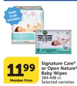 Albertsons Signature Care or Open Nature Baby Wipes offer