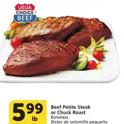 Albertsons Beef Petite Steak or Chuck Roast offer