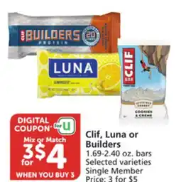 Albertsons Clif, Luna or Builders offer
