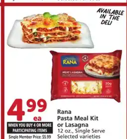 Albertsons Rana Pasta Meal Kit or Lasagna offer