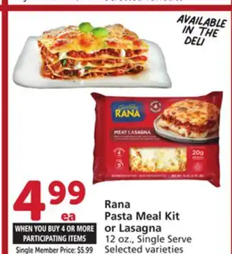 Albertsons Rana Pasta Meal Kit or Lasagna offer