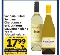 Albertsons Sonoma-Cutrer Sonoma Chardonnay or Duckhorn Sauvignon Blanc offer