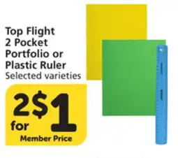 Albertsons Top Flight 2 Pocket Portfolio or Plastic Ruler offer