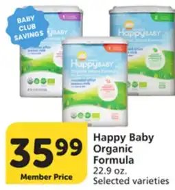 Albertsons Happy Baby Organic Formula offer