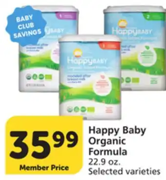 Albertsons Happy Baby Organic Formula offer