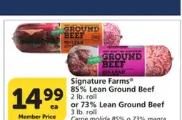 Albertsons Signature Farms 85% Lean Ground Beef 2 lb. roll or 73% Lean Ground Beef 3 lb. roll offer