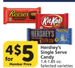 Pavilions Hershey's Single Serve Candy offer