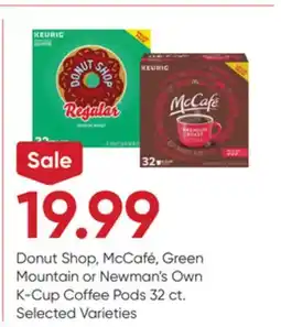 Stater Bros Donut Shop, McCafé, Green Mountain or Newman's Own K-Cup Coffee Pods offer
