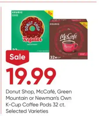 Stater Bros Donut Shop, McCafé, Green Mountain or Newman's Own K-Cup Coffee Pods offer