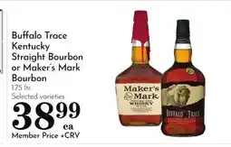 Pavilions Buffalo Trace Kentucky Straight Bourbon or Maker's Mark Bourbon offer