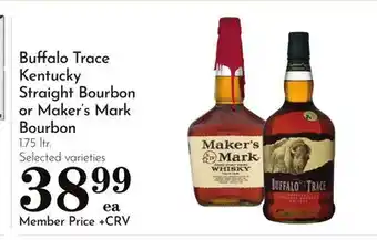 Pavilions Buffalo Trace Kentucky Straight Bourbon or Maker's Mark Bourbon offer