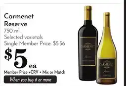 Pavilions Carmenet Reserve offer