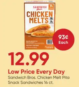 Stater Bros Sandwich Bros. Chicken Melt Pita Snack Sandwiches offer