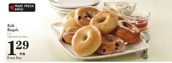 Pavilions Bulk Bagels offer