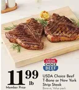 Pavilions USDA Choice Beef T-Bone or New York Strip Steak offer