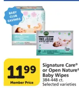 Pavilions Signature Care or Open Nature Baby Wipes offer