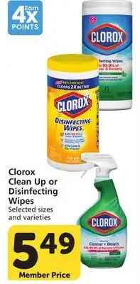 Pavilions Clorox Clean Up or Disinfecting Wipes offer