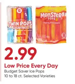 Stater Bros Budget Saver Ice Pops offer