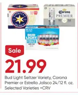 Stater Bros Bud Light Seltzer Variety, Corona Premier or Estrella Jalisco offer