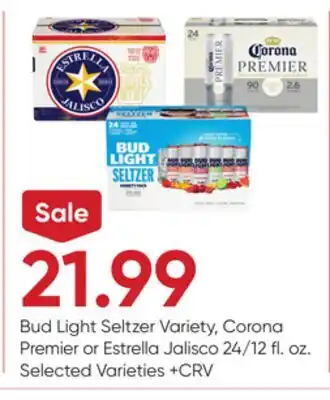 Stater Bros Bud Light Seltzer Variety, Corona Premier or Estrella Jalisco offer
