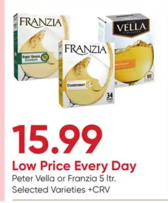Stater Bros Peter Vella or Franzia offer