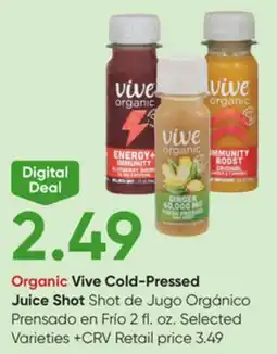 Stater Bros Organic Vive Cold-Pressed Juice Shot offer