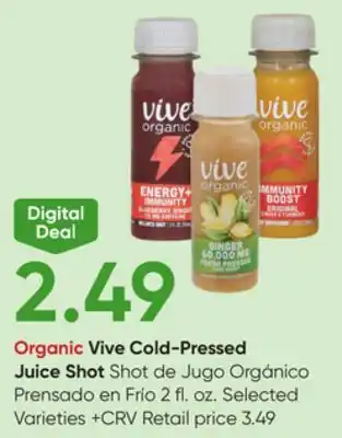 Stater Bros Organic Vive Cold-Pressed Juice Shot offer