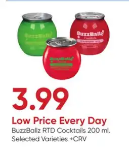 Stater Bros BuzzBallz RTD Cocktails offer