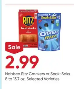 Stater Bros Nabisco Ritz Crackers or Snak-Saks offer