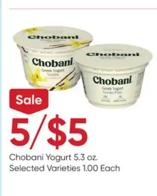 Stater Bros Chobani Yogurt offer