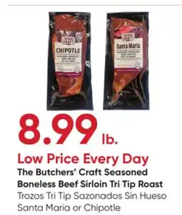 Stater Bros The Butchers' Craft Seasoned Boneless Beef Sirloin Tri Tip Roast offer