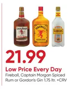 Stater Bros Fireball, Captain Morgan Spiced Rum or Gordon's Gin offer