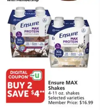 Vons Ensure MAX Shakes offer