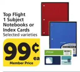 Vons Top Flight 1 Subject Notebooks or Index Cards offer