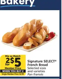 Vons Signature SELECT French Bread offer