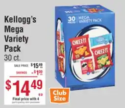 Smart & Final Kellogg's Mega Variety Pack offer