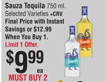 Smart & Final Sauza Tequila offer