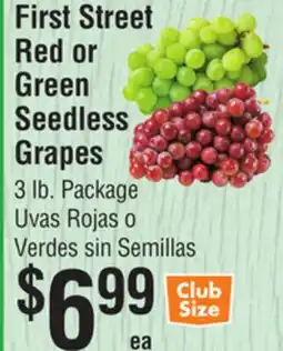 Smart & Final First Street Red or Green Seedless Grapes offer