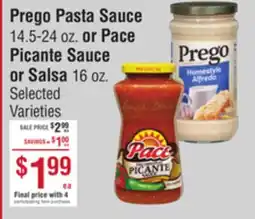 Smart & Final Prego Pasta Sauce or Pace Picante Sauce or Salsa offer