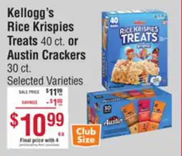Smart & Final Kellogg's Rice Krispies Treats or Austin Crackers offer