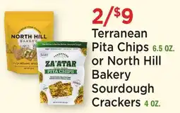 Heinen's Terranean Pita Chips 6.5 OZ. or North Hill Bakery Sourdough Crackers 4 OZ offer