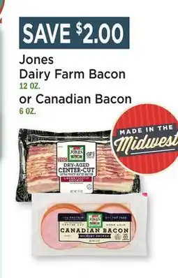 Heinen's Jones Dairy Farm Bacon 12 OZ. or Canadian Bacon 6 OZ offer