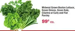 Heinen's Midwest Grown Boston Lettuce, Green Onions, Green Kale, Cilantro or Curly and Flat Parsley offer