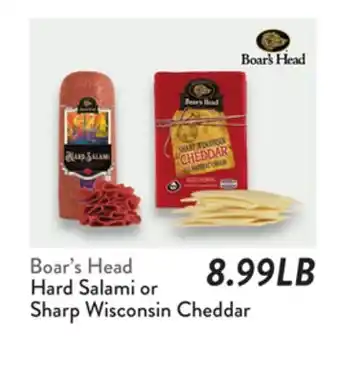 Fresh Thyme Boar's Head Hard Salami or Sharp Wisconsin Cheddar offer