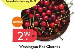 Fresh Thyme Washington Red Cherries offer